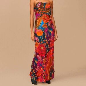 Farm Rio Vintage Wave Multicolor Lenzing Ecovero Maxi Dress